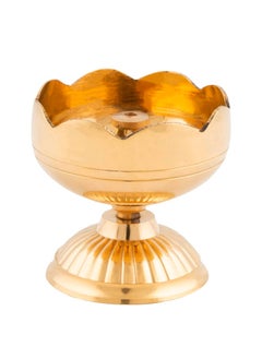 Buy Brass Sunflower Petals Kamal Shape Metal Oil Lamp in UAE