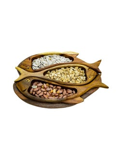 Buy 3 fish plate, handmade from healthy wood, 100% natural in Egypt