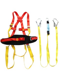 Buy Full body safety harness with waist protection, shock absorber 2 belt and 2 big safety hook, 6 point adjustable in UAE