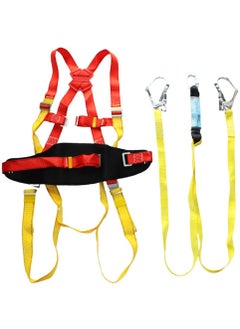 Buy Full body safety harness with waist protection, shock absorber 2 belt and 2 big safety hook, 6 point adjustable in UAE