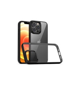 اشتري Case Compatible With iPhone 15 Pro Max (6.7 Inch), Clear Case Shockproof Hard PC +Soft Silicone [Not Yellowing] Transparent Protective Slim Case Phone (Black) في مصر