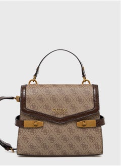 Buy GUESSS Zadie Logo-Top Handle Bag - Brown in Saudi Arabia