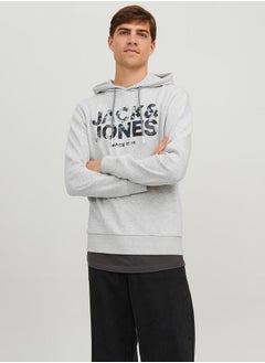 Buy Front Logo Graphic Regular Fit Hoodie in Saudi Arabia