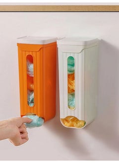 Buy Wall-Mounted Garbage Bag Finishing Storage Box Kitchen Plastic Extraction Organizer in UAE