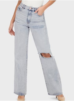 Buy Ripped High Waist Jeans in Saudi Arabia