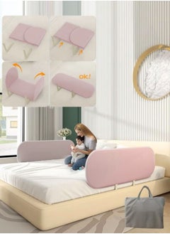 Buy 1-Piece Toddler Bed Rails Guard Foldable Crib Rail Guard Baby Bed Rail for Toddlers Elderly with Reinforced Anchor Safety for Cribs, Twin, Double, Full-Size Queen and King Bed Portable Child Bed Safet in Saudi Arabia