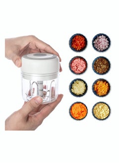 Buy MINI Garlic Machine, SYOSI White Electric Garlic and Onion Grinder Usb Charging Portable Electric Garlic Masher Food Waterproof Food Processor for Kitchen Mini Food Slicer (White) in Saudi Arabia