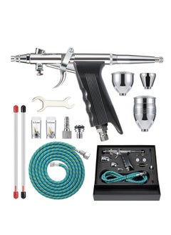 Buy Airbrush Kit Air Brush Painting Set Double Action Trigger Airbrush Gun with 0.3mm/0.5mm/0.8mm Needles 2cc/5cc/13cc Paint Cup Airbrush Spray Tool Set for Painting Nails Cake Tattoo Makeup in Saudi Arabia