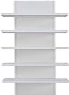 اشتري Danya b 5 tier wall shelf unit narrow smooth laminate finish - vertical column shelf floating storage home decor organizer tall tower design utility shelf bedroom living room 5.1" x 6" x 30" (white) في مصر