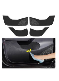 اشتري Car Door Anti Kick Pad for Tesla Model Y 2020 2021 2022 2023 2024, Door Protector Mat Anti-Dirty Anti-Collision Carbon Fibre Style Leather Stickers Interior Accessories (Set of 4) (Model-Y) في الامارات