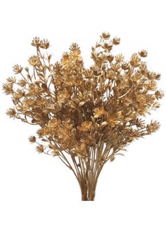 Buy 4 Pack Gold Fake Plants, Artificial Flowers Decoration for Golden Leaves Grass Plastic Faux DIY Crafts Indoor Outdoor Home Garden Party Room Bedroom Wedding Table Centerpiece Decor in Saudi Arabia