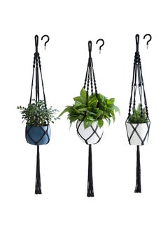 Buy Cotton  Macrame Plant Holder 3 Pack black in Egypt