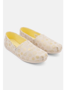 Buy Women Slip On Casual Shoes, Beige/Gold in UAE