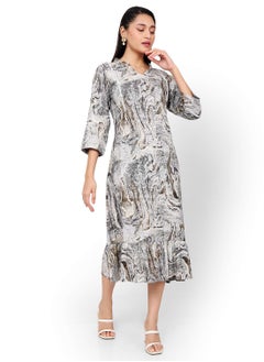 Buy MARBLE PRINT GREY COLOUR SOFT VSCOSE FORMAL STYLED SHORT STYLISH ARABIC KAFTAN JALABIYA DRESS in Saudi Arabia