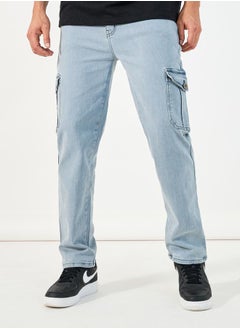 Buy Overdyed Cargo Pocket Straight Fit Jeans in Saudi Arabia