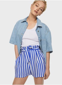 Buy Striped Tie Detail Shorts in Saudi Arabia