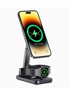 اشتري TECHPOWSTBK 3-in-1 Magnetic Wireless Charging with Tech Power Stand -Black في مصر