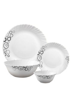 Buy LaOpala Classic 44 Pcs Dinner Sets Glass Material  Plates Misty Drops Dinner Set Microwave Safe & Dishwasher Safe Minimalist Style Lightweight Bowls, Cups, Plates Set-Reusable in Saudi Arabia