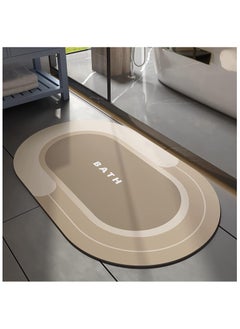 اشتري Diatom Bath Mat, Anti-Slip Bathroom Floor Mats and Quick Dry Bath Rug, Super Absorbent Bathtub Mat with Non-Slip, Thickened,Soft, Easier Clean Carpet (40 x 60 cm, Light Brown) في الامارات