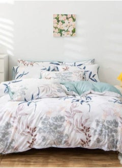 Buy King Size 6 pieces Bedding Set without filler ,Classy Small Leaves Design in UAE