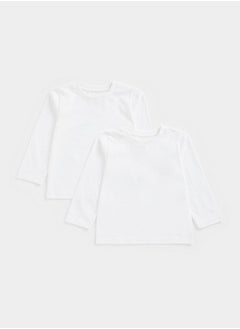 اشتري White Long Sleeved T Shirts 2 Pack في الامارات