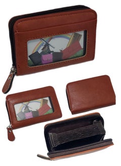 Buy Pu leather unisex zip credit cards and money light wallet in Egypt