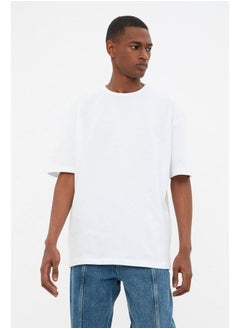 Buy White Basic 100% Cotton Relaxed T-Shirt TMNSS22TS0274 in Egypt