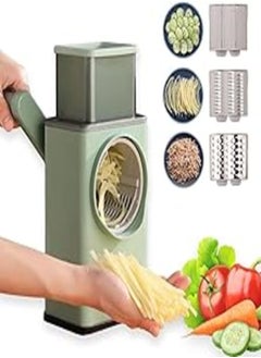 Buy Manual vegetable chopper 2022 upgrade vegetable slicer with 6 stainless steel blades - rotary cheese grater onion dicer spiralizer veg chopper graters spiralizer spiralizer for vegetables in Egypt