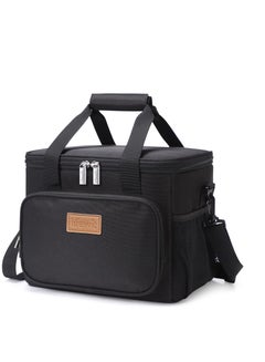 Buy Large Lunch Bag Insulated Lunch Box Soft Cooler Cooling Tote for Adult Men Women, Black (8.5L) in Saudi Arabia