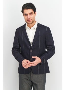 Buy Men Slim Fit Stripe Denny Formal Blazer, Navy in UAE