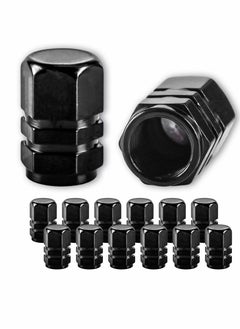 اشتري Tire Valve Caps, Heavy-Duty Stem Covers, Dust Proof, Hexagon Design ,Outdoor, All Weather, Leak Proof Air Protection ( 12 Pack, Black ) في السعودية