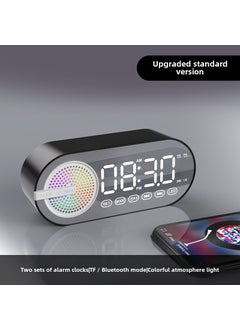 Buy Bluetooth Speaker Desk Clock Multifunction [English black] clock alarm clock can be inserted card Bluetooth connection in UAE