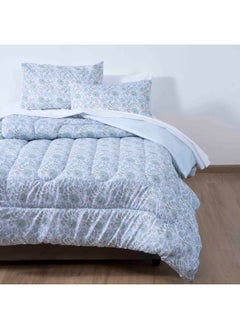 Buy Garden 3-Piece Microfiber Comforter Set 160X220Cm - Light Blue in UAE