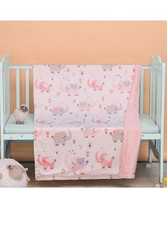 اشتري Baby Blanket Soothes Doudou Blanket Newborn Holds Baby Cover Blanket Nap Air Conditioning Blanket Stroller Windproof Blanket Pink Elephant 110*75cm في السعودية