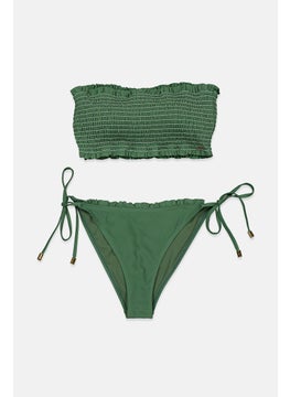 اشتري Women 2,Piece Padded Ruched Bikinis Set, Green في السعودية