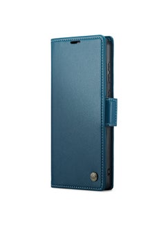 Buy Flip Wallet Case For Huawei Mate 60 Pro [RFID Blocking] PU Leather Wallet Flip Folio Case with Card Holder Kickstand Shockproof Phone Cover (Blue) in Egypt