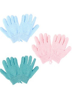 Buy 3 Pairs Exfoliating Shower Gloves for Bath, Double Sided Exfoliating Bath Gloves Deep Clean Dead Skin for Spa Massage and Body Scrubs Beauty Skin Shower Scrubber Exfoliator&Bathing Accessories in Saudi Arabia