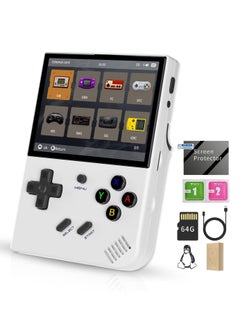 Buy RG35XX Plus Linux Handheld Game Console, 3.5'' IPS Screen, Pre-Loaded 5527 Games, 3300mAh Battery, Supports 5G WiFi Bluetooth HDMI and TV Output (64GB, White) in Saudi Arabia