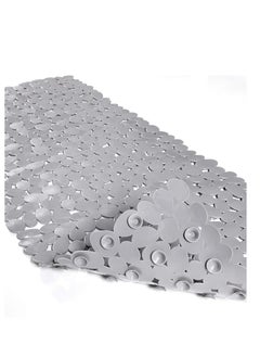 Buy Bath Tub and Shower Mats, Non-Slip Pebble Bath Mat, 35 x 16 Inches Machine Washable Bathtub Mat with Drain Holes, Suction Cups for Bathroom (Grey) in UAE