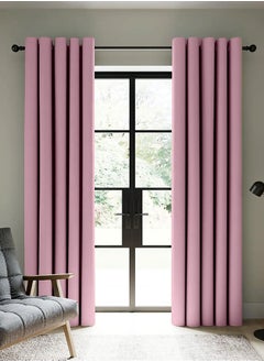 Buy Amali Blackout curtains 2 Panels for living room Decor or bedroom window, noise reduction and light blocking with 20 Grommets in 2 panels long 274cm and 127cm in width Purple Curtains (Purple) in UAE