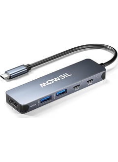 Buy 5 in 1 USB C Hub 4K HDMI and FHD VGA Dual Video Output Type C Hub, PD 100W, Gigabit Ethernet, 3 USB 3.0 Ports, USB C to 3.5mm, SD/TF Slot Multiport Adapter for MacBook Pro/Air 2023, HP, in UAE