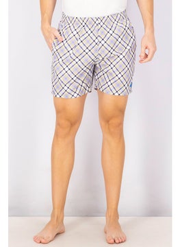 Buy Men Printed Check Swimming Short, Lavender Combo in Saudi Arabia