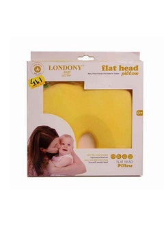 Buy Londony Flat Apple Head Shape Pillow, Baby Pillow Memory Foam, Newborn Baby Head Shaping Pillow For 0-12 Months Infant- Yellow in UAE