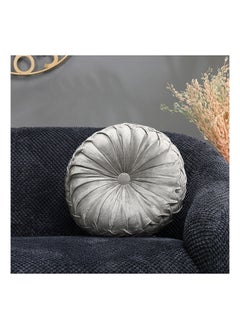 Buy Ambrosia Smocked Round Cushion, Silver - 40 cm in UAE