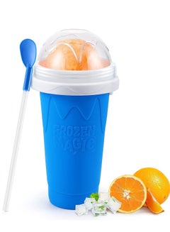 Buy COOLBABY slushie Maker Cup, TIK TOK Magic Quick Frozen Smoothies Cup, Cooling Cup, Double Layer Squeeze Slushy Maker Cup, Cool Stuff Birthday Gifts for Kids (Blue) in UAE