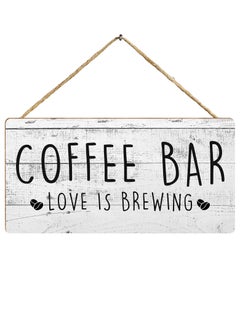 Buy Funny Coffee Bar Wood Plaque Printed Hanging Sign - Coffee Bar Love is Brewing, Retro Rustic Coffee Sign Kitchen Wall Art Sign, Coffee Bar Decor Coffee Lover Gift in UAE