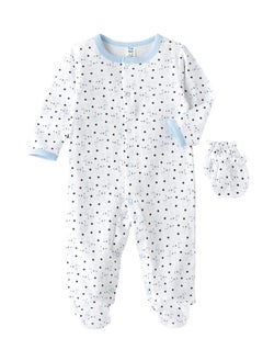 اشتري Newborn Boy's Sleep Suit with Mittens, Soft and Comfortable Sleepwear for Baby Boys في الامارات