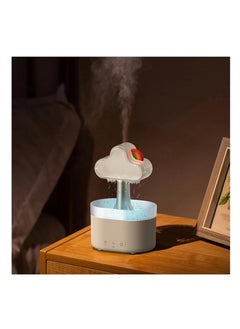 اشتري Rain Cloud Humidifier, with 7 Color Lights Rain Diffuser 500ml, Waterless Automatic Shutdown Rain Cloud Diffuser, Rain Drop Humidifier for Sleeping and Relaxing, for Home, Bedroom, Office, Gift White في الامارات