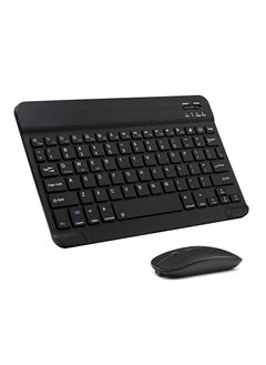 اشتري Arabic and English Bluetooth Keyboard and Mouse Combo, Ultra-Slim Portable Compact Wireless Mouse Keyboard Set for IOS Android Windows Tablet Phone iPhone iPad Pro Air Mini (Black) في الامارات