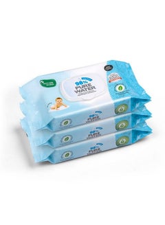 Buy 98% Water Based Wipes 60 Pcs Per Pack ; Plant Derived Fabric ; Mildly Scented I Pack Of 3 in UAE